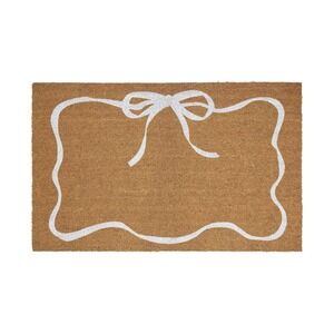 My Texas House White Bow Outdoor Coir Door‎ Mat, 18x30